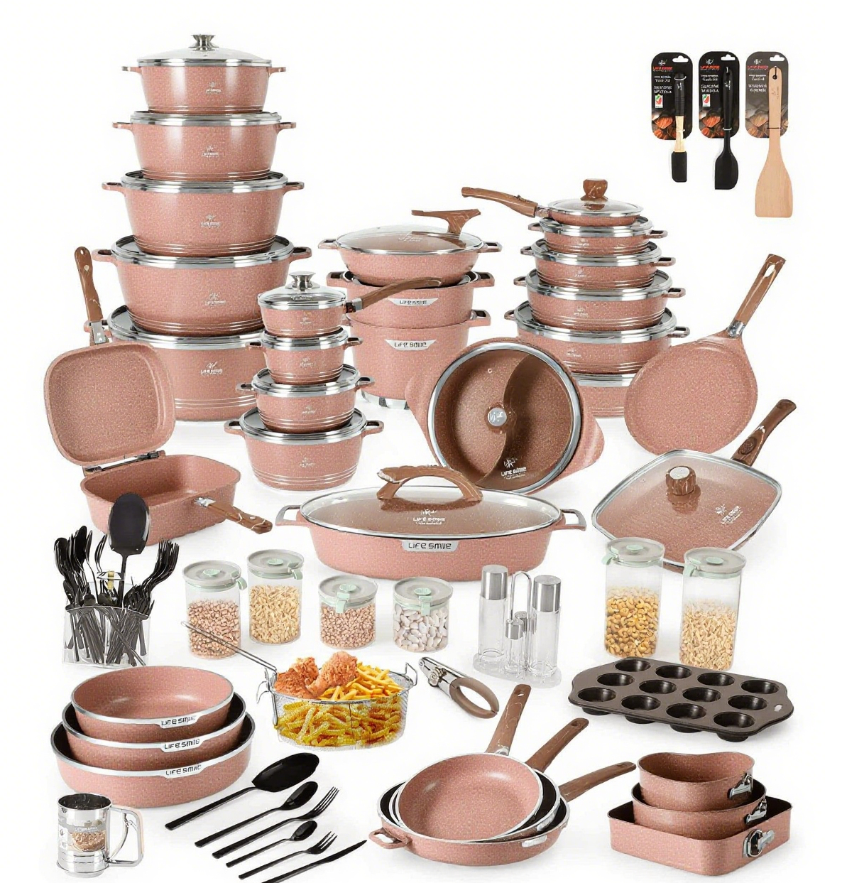 Complete 130 Piece Cooking & Kitchenware Set Premium