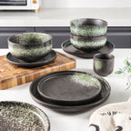 Iroha 16-Piece Green Stoneware Set